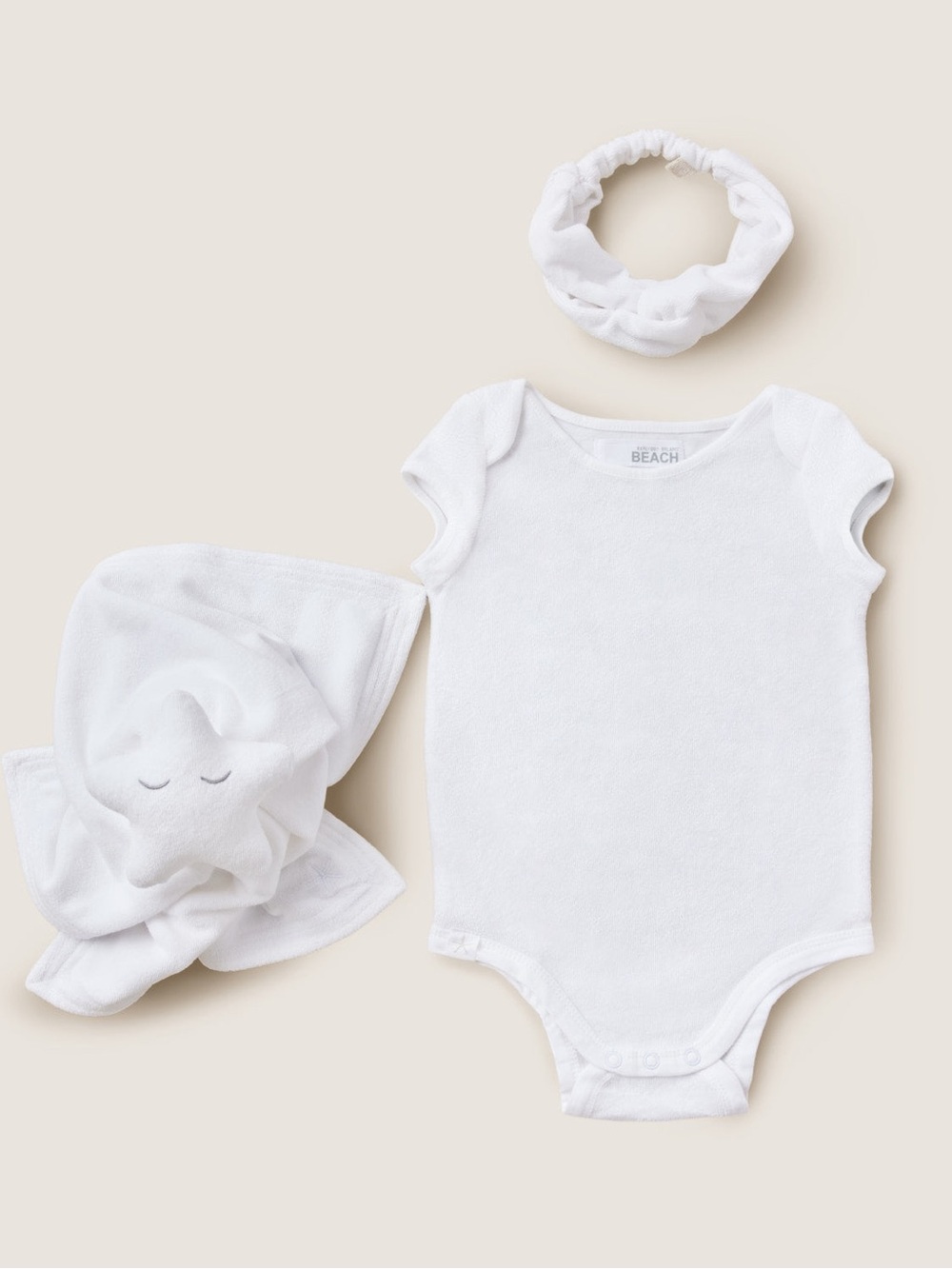 0018 Barefoot Dreams CozyTerry® Baby Onesie Bundle in Sea Salt Color